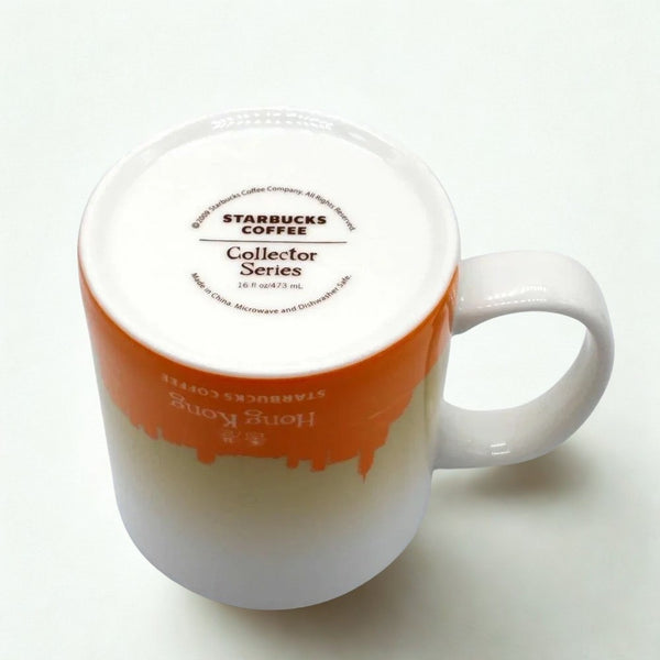 Starbucks Hong Kong Global Icon Collector Series Mug 2009 16oz Orange White