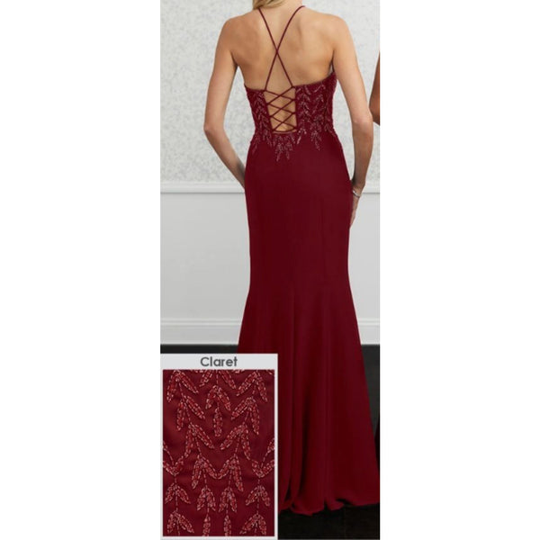 Adrianna Papell 40216 Cutout Back Bridesmaid Dress 14 Claret NWT $350 (SAMPLE)