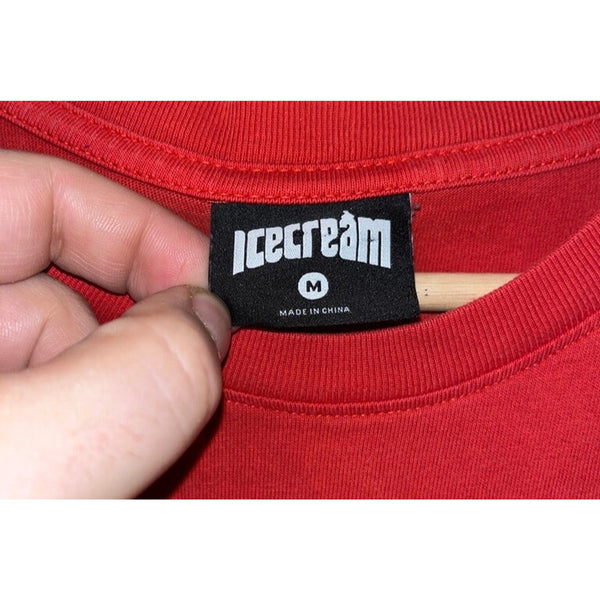 ICECREAM Billionaire Boys Club Two Scoops Tee Tomato Red Sz M EUC