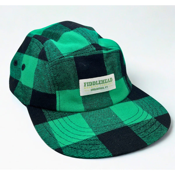 Fiddlehead Brewing Company Shelburne VT Decky 984 Plaid 5 Panel Cap EUC