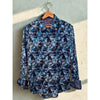 Robert Graham Blue Floral Shirt Mens M Flip Cuff Geometric Button Down EUC