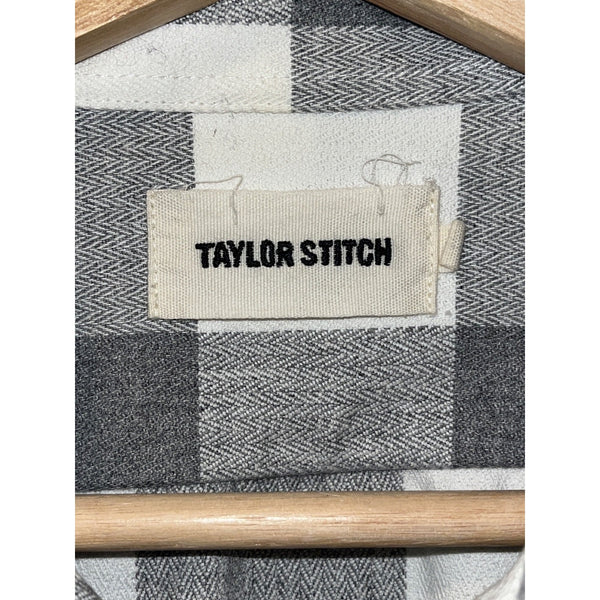 Taylor Stitch Moto Utility Shirt Ash Plaid Organic Cotton Flannel Mens 40