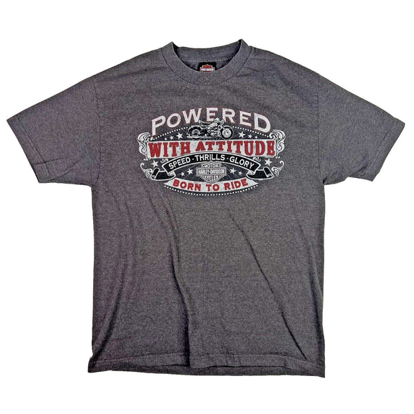 Harley Davidson Powered With Attitude Born To Ride XL No Sz. Tag 22x29 Biker T