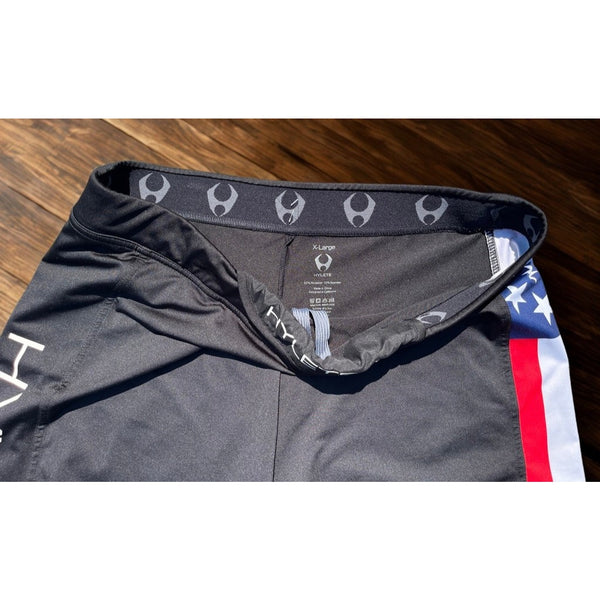 HYLETE Performance Training Shorts XL USA Flag Compression Athletic Gym CrossFit