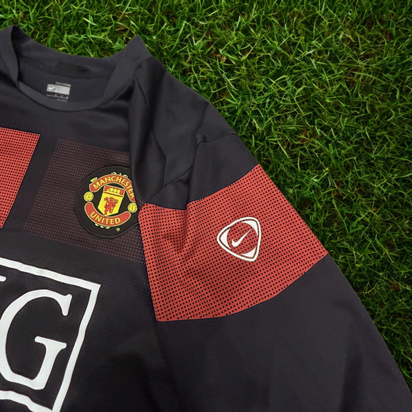 Manchester United Nike Jersey 2XL Black AIG Soccer Training Shirt 2009 2010 EPL