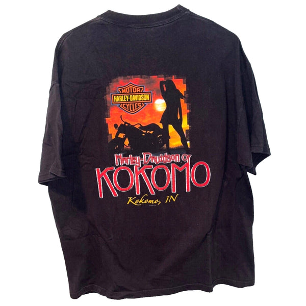 Harley Davidson Follow No One Kokomo, Indiana Sexy XL Rare Hanes Beefy-T Biker T