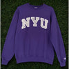 NYU New York University Champion Sweatshirt Crewneck Purple S