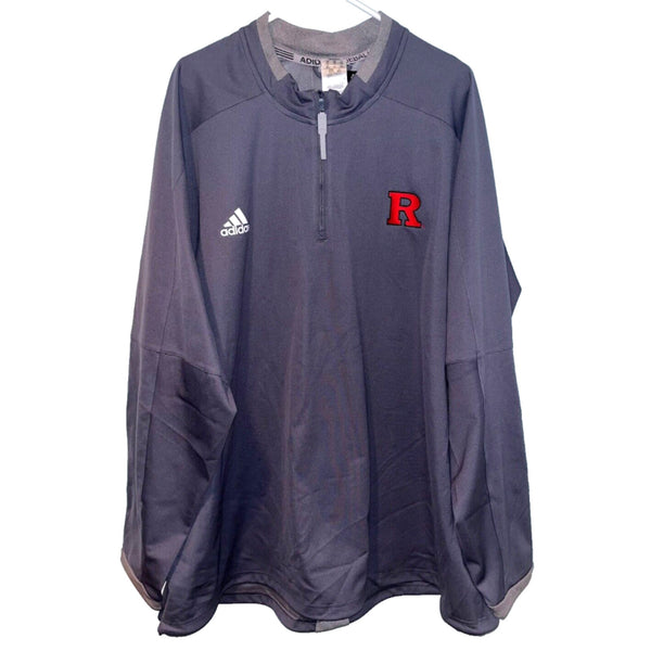 Rutgers University Adidas 1/4 Zip Long Sleeve Windbreaker NCAA Baseball Sz. 2XL