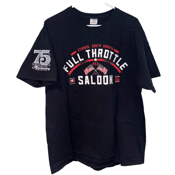 Sturgis Full Throttle Saloon 75th Anniversary T Shirt Harley Davidson Biker XL