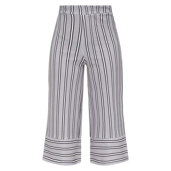 Pretty Little Thing Petite Grey Contrast Stripe Culottes Size 8 NWOT