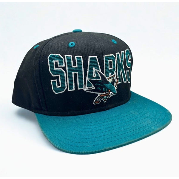 San Jose Sharks Reebok Snapback Hat NHL Vintage Teal Black OSFM New Retro Cap