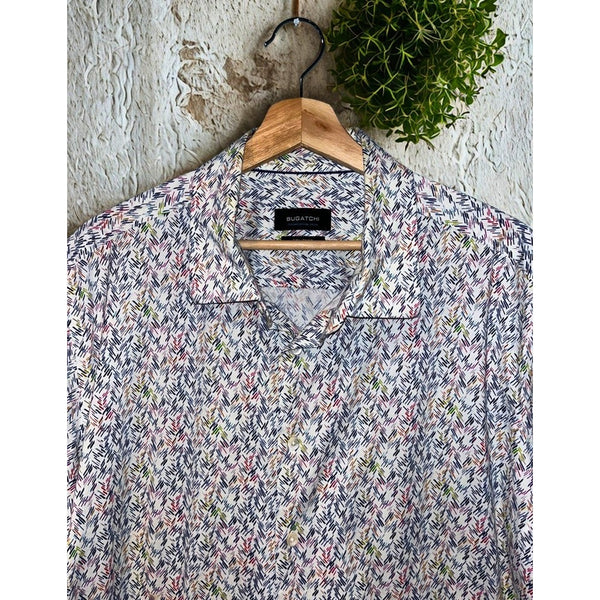 Bugatchi OoohCotton Tech Shirt 2XL 8-Way Stretch Short Sleeve Button Up NWOT