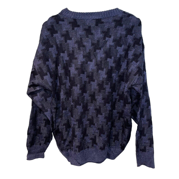 Jantzen Sweater Mens Large Geometric Long Sleeve Knit Classic Pullover VTG NWT