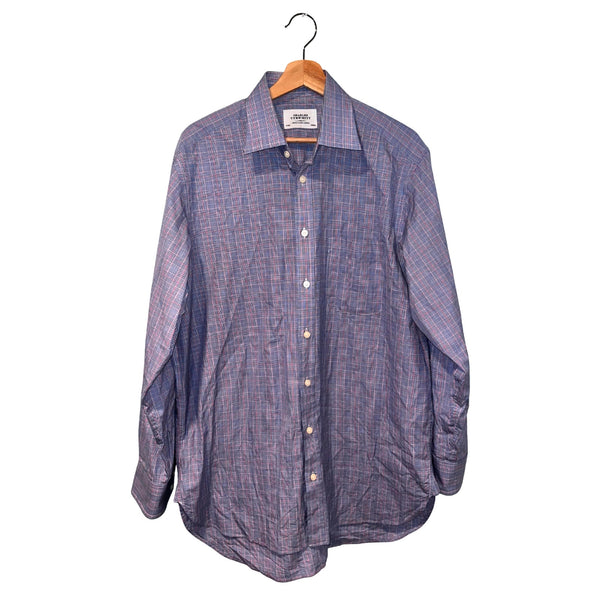 Charles Tyrwhitt Dress Shirt Non Iron Classic Fit Check Plaid Men's 16/34