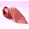 David Donahue Salmon Pink Silk Polka Dot Tie 100% Silk Handmade EUC