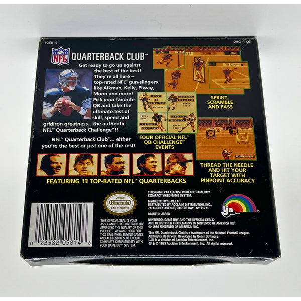 NFL Quarterback Club Game Boy 1993 New CIB LJN 023582058146
