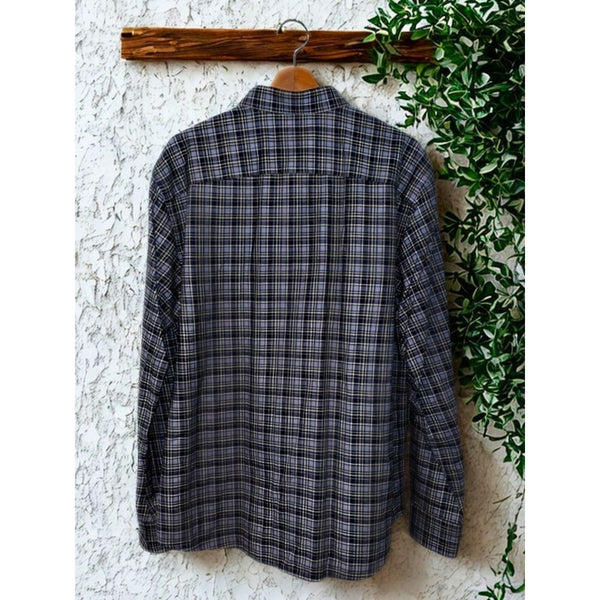 UNTUCKit Pio Cesare Flannel Plaid Shirt XL Long Sleeve Button Front Casual