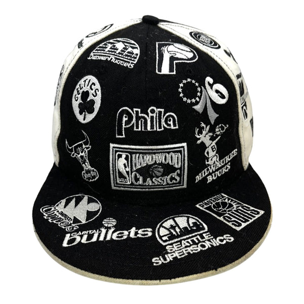 Hardwood Classics NBA Retro Logos New Era 59fifty All Over Fitted Cap Hat 7 3/4