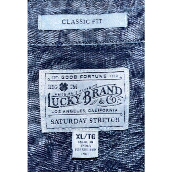 Lucky Brand Men's Short Sleeve Saturday Stretch Clean 2 PKT Workwear Shirt Sz XL