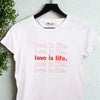 Diane Von Furstenberg Love Is Life Graphic T Shirt Womens Medium White DVF Tee