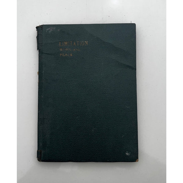 Charles Horton Cooley “Limitation Work and Peace" (1923) HC Philosophy