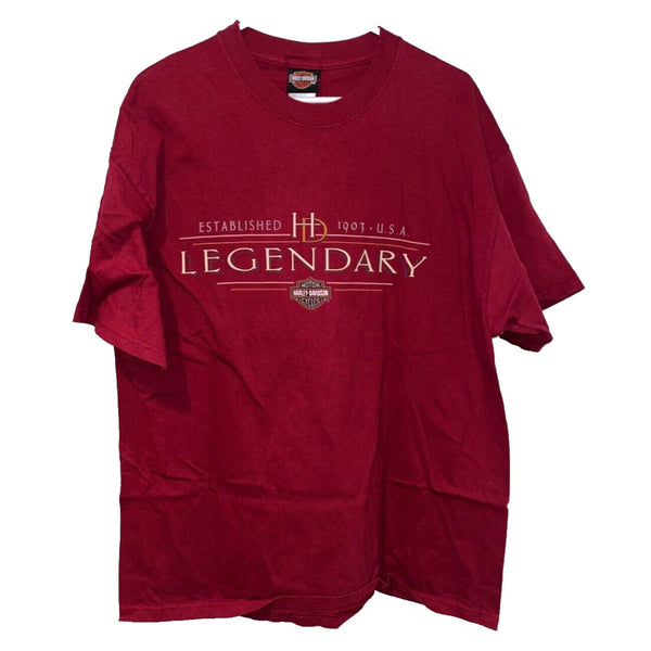 Harley Davidson Downtown Seattle USA XL Rare Hanes Beefy-T Biker T Shirt Tee