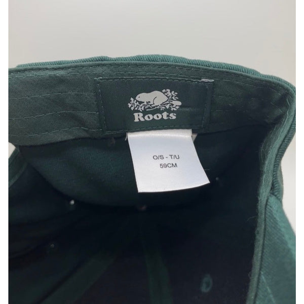 Roots Mont Tremblant Canada Beaver Logo Hat Green Strapback Cap Adult OSFA