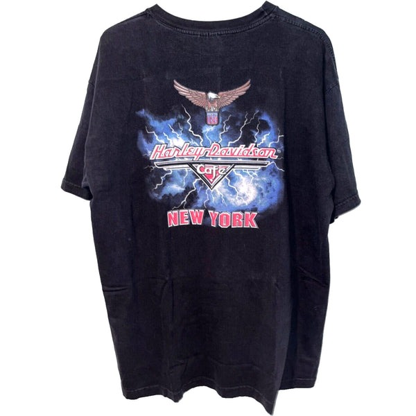 Harley Davidson Cafe New York Motorcycle XL No Tag 22x29 Biker T Shirt Tee Y2K
