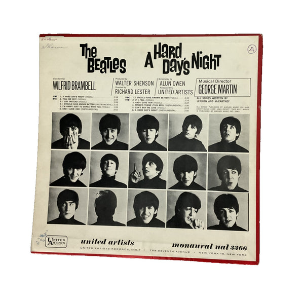 The Beatles A Hard Day's Night 1964 Mono 1st Press LP UAL 3366 VG+ Vinyl Record