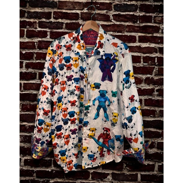 Robert Graham Robot Bulldogs Shirt 2XL NWT Limited Edition 547/725 Graphic Rare