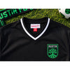 Austin FC Mitchell & Ness Mesh V-Neck Jersey Shirt Black Medium MLS Soccer NWOT