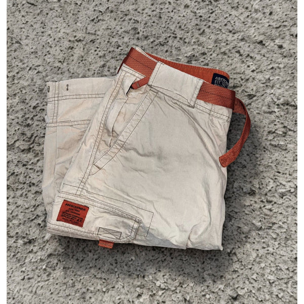 Abercrombie & Fitch Paratrooper Cargo Shorts Sz. 32 Khaki Belted Utility Hiking
