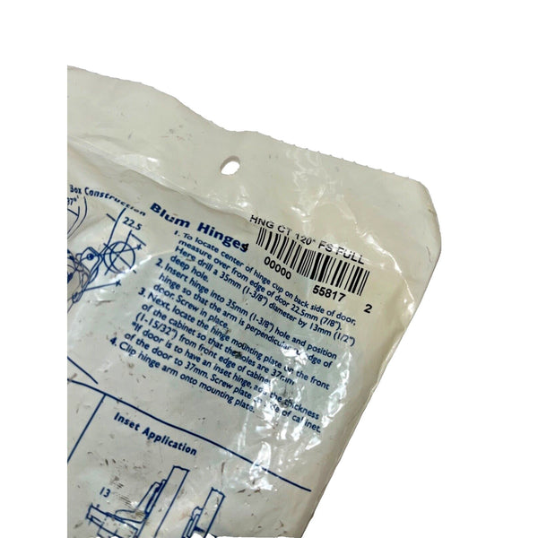 Rockler Blum Full Overlay Blum 120 Clip Top Snap Close Hinges Pair