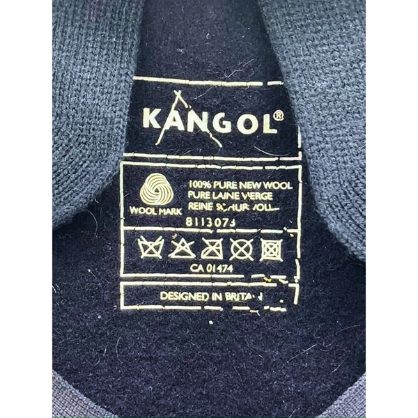 Kangol 504 Wool Earflap Hat Navy XL Classic Flat Felt Cap Mens EUC