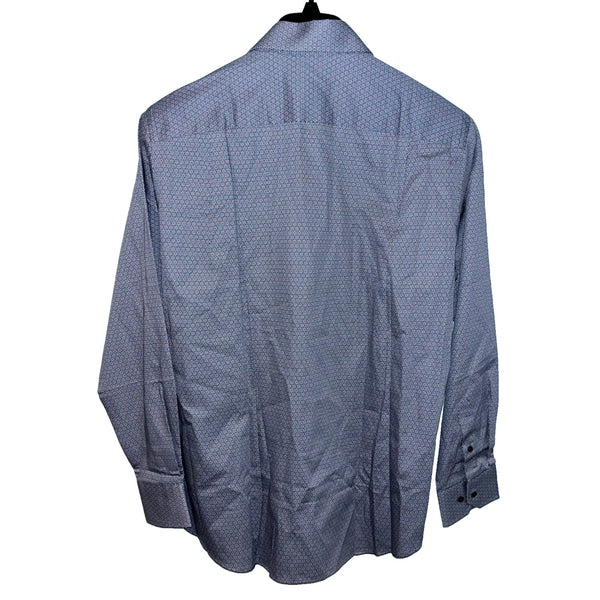 David Donahue Petrol Micro Geometric Sport Shirt Men's M NWT MSRP $165