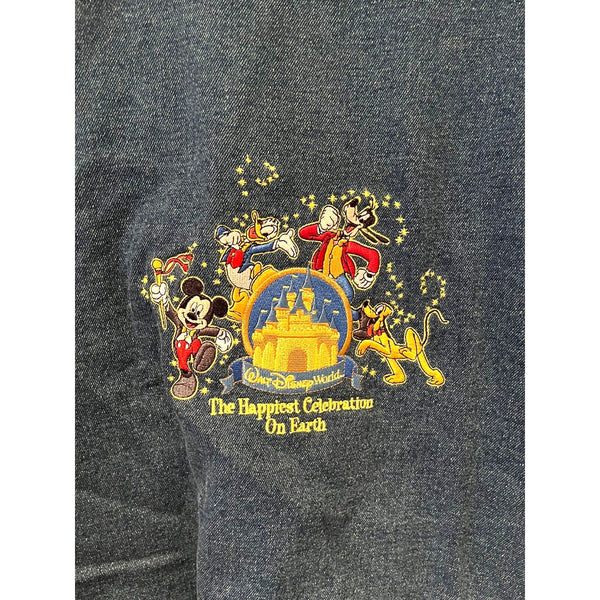 Walt Disney World Denim Jacket Sz. XL Adult Happiest Celebration Earth Coat