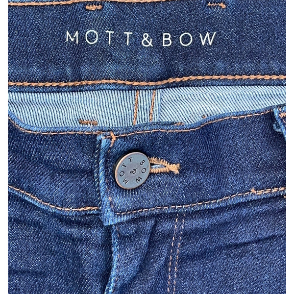 Mott & Bow Oliver Straight Jeans 35x30 Navy Blue Stretch Denim Slim Premium