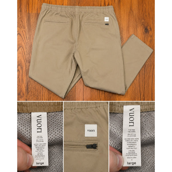 Vuori Ripstop Jogger Pants Women's Large Khaki Slim Drawstring VW401 Stretch