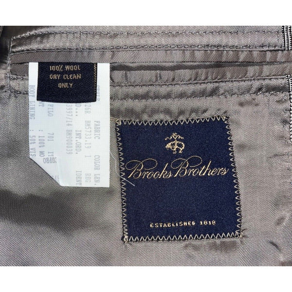 Brooks Brothers Gray Blue Plaid Wool Blazer Sport Coat Mens 40R Made In Italy