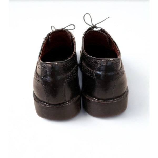 Polo Ralph Lauren Asher Wingtip Oxford Shoes Black Leather Italy Men's 9.5 D