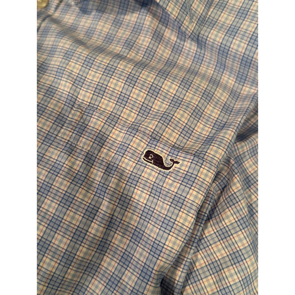 Vineyard Vines Performance Tucker Slim Fit Plaid Button Down Shirt Size XL