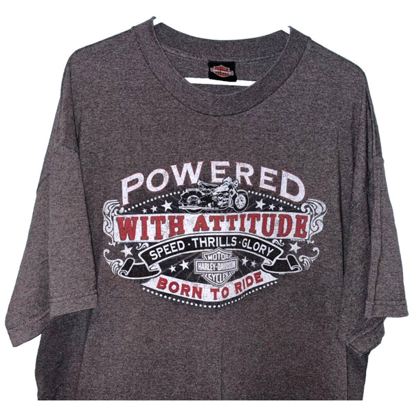 Harley Davidson Powered With Attitude Born To Ride XL No Sz. Tag 22x29 Biker T