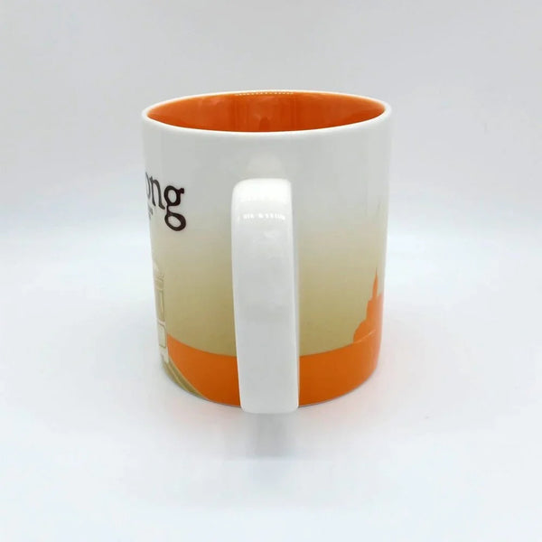 Starbucks Hong Kong Global Icon Collector Series Mug 2009 16oz Orange White