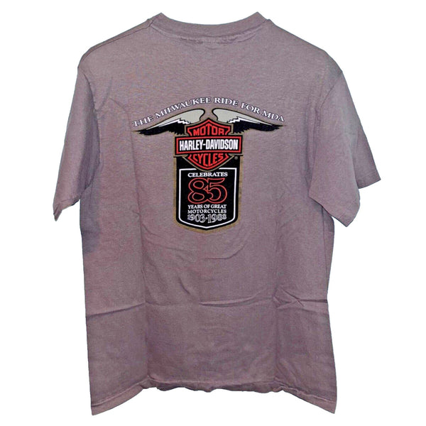 Harley Davidson 85th Anniversary 1988 Single Stitch Shirt Sz L Milwaukee Vintage