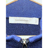 Ermenegildo Zegna Cashmere 1/4 Zip Sweater Navy Blue L 52 Made in Italy (Flaw)