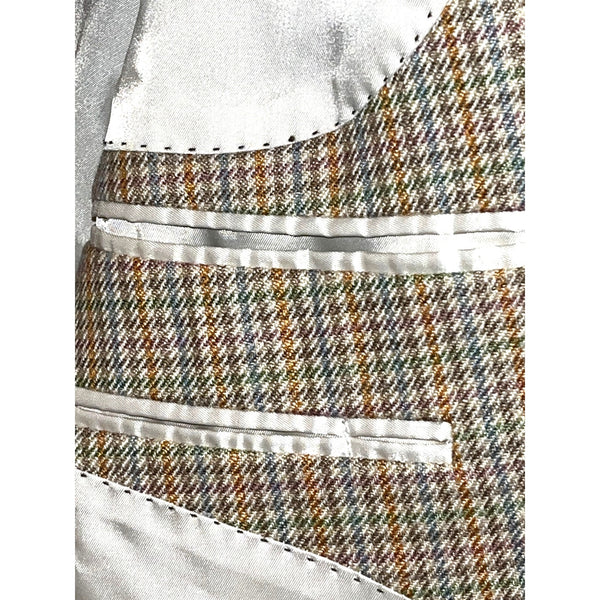 Paul Fredrick Linen Silk & Wool Pastel Herringbone Blazer Sports Coat Sz 48L