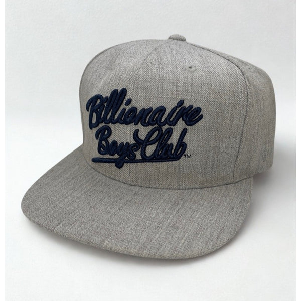 Billionaire Boys Club Mitchell & Ness Snapback Hat Gray Wool Script Logo BBC
