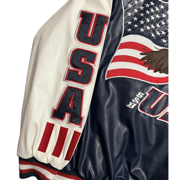 Steve and Barry’s USA Eagle Varsity Jacket Bomber Size XL EUC Vintage Y2K Wool