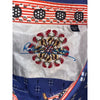Robert Graham Textured Shirt Sz. 3XL Blue Geometric Flip Cuff Button EUC