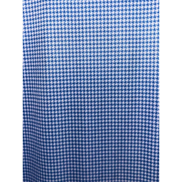 Collars & Co XL Blue Micro Check Performance Polo Dress Collar Golf Shirt EUC